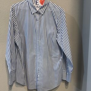 Banana Republic Blue and White Striped Dress Shirt